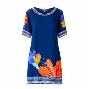 Soft Surroundings Hibiscus Shift Dress Small